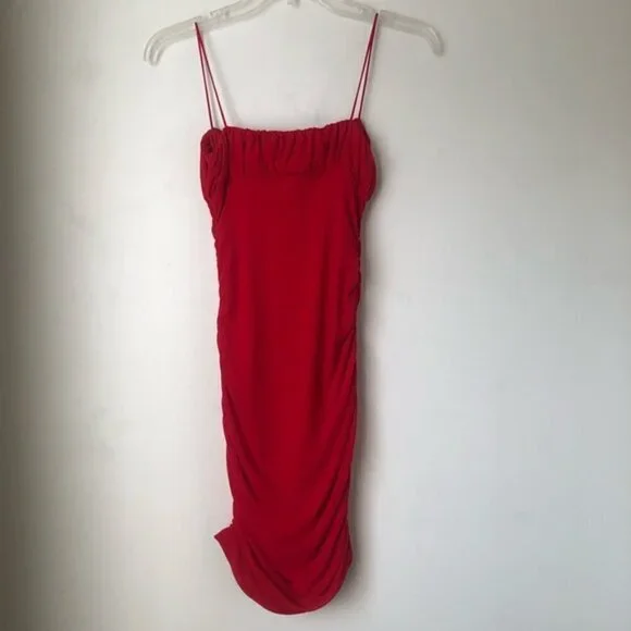 Princess Polly Penney Red Ruched Bodycon Dress 2 - Picture 7 of 10